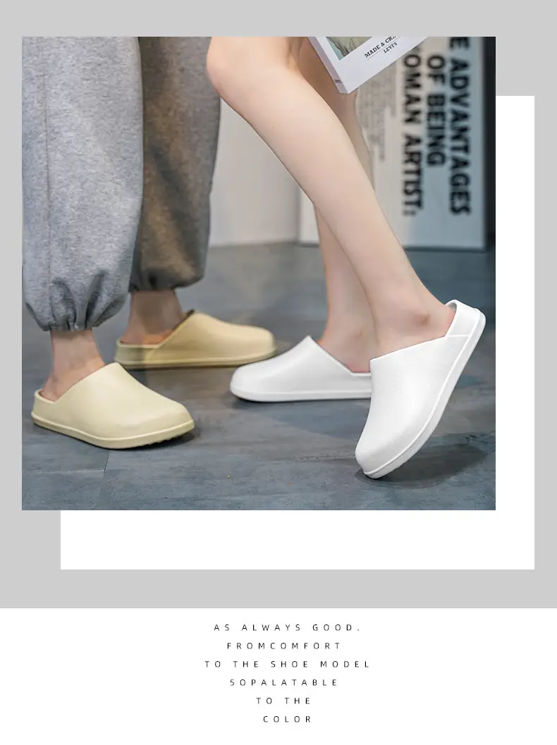 Baotou Women's Summer Non-slip Wear-resistant Non-stinky Foot Sandals All-match Breathable High-end Couple Chef Shoes — feature 1