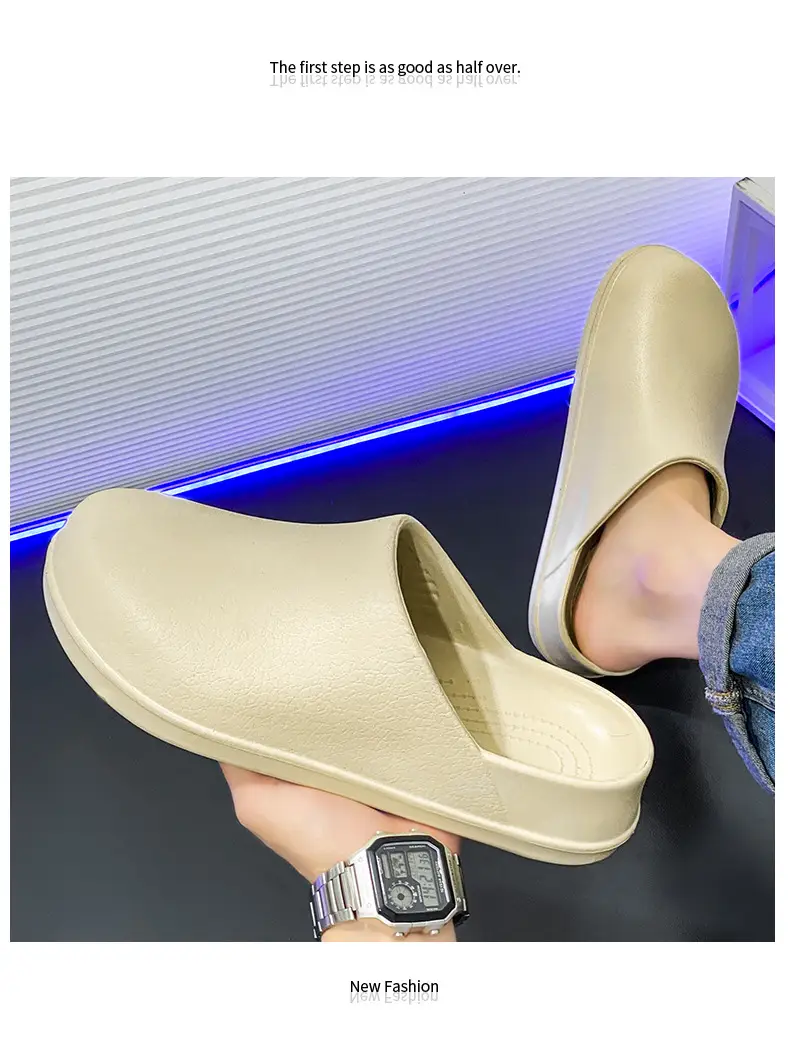 Baotou Women's Summer Non-slip Wear-resistant Non-stinky Foot Sandals All-match Breathable High-end Couple Chef Shoes — feature 10