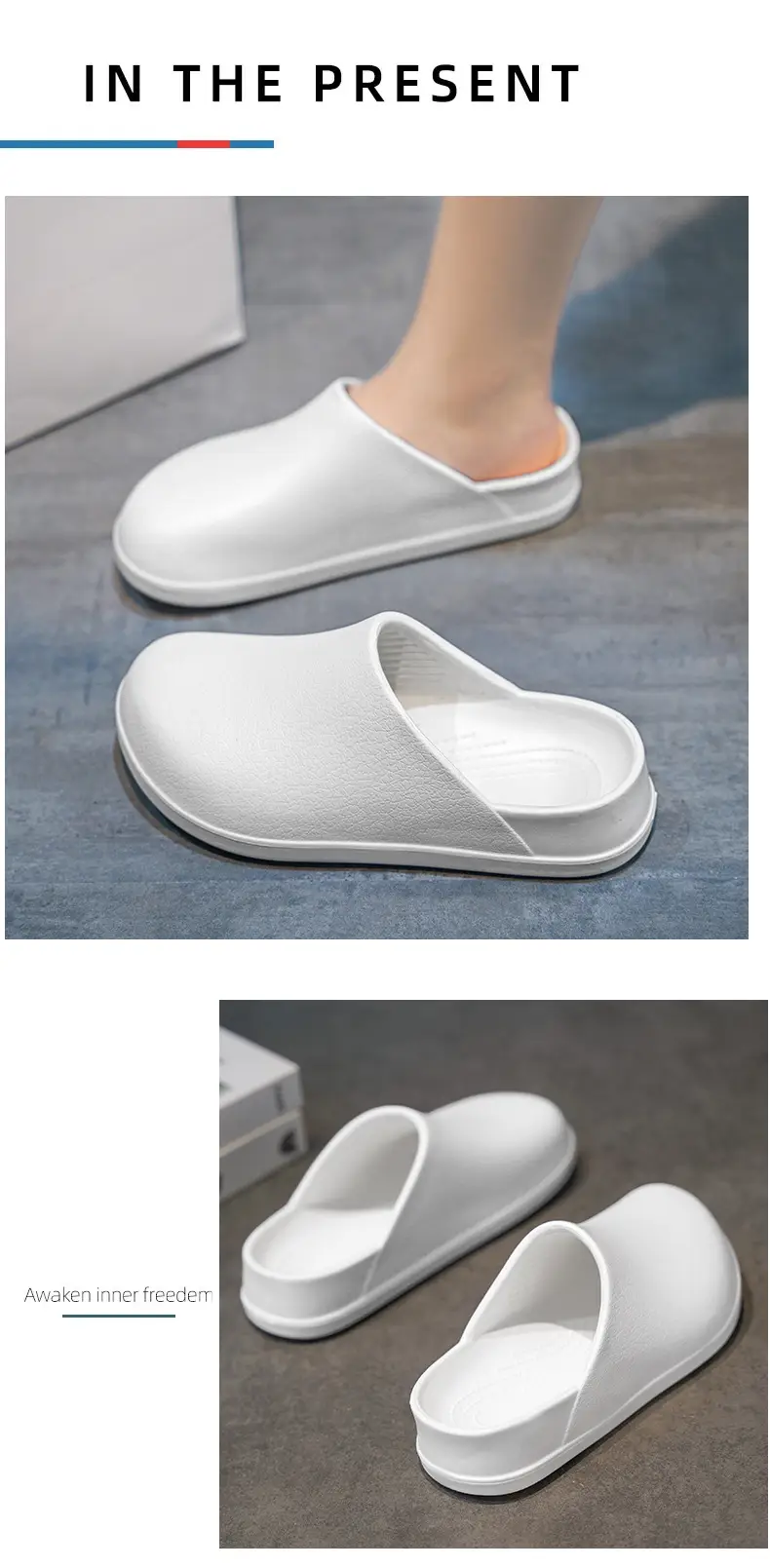 Baotou Women's Summer Non-slip Wear-resistant Non-stinky Foot Sandals All-match Breathable High-end Couple Chef Shoes — feature 4