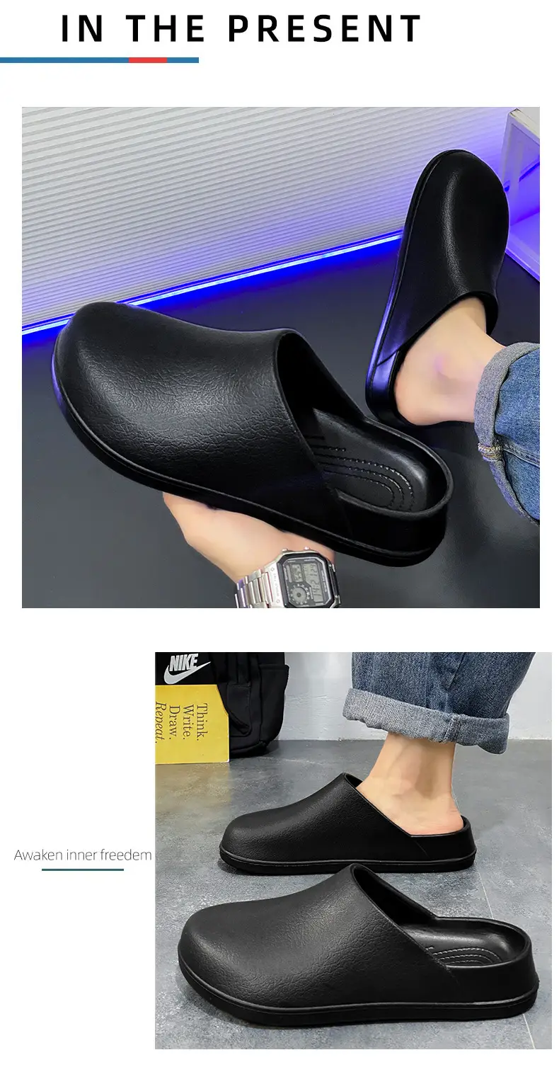 Baotou Women's Summer Non-slip Wear-resistant Non-stinky Foot Sandals All-match Breathable High-end Couple Chef Shoes — feature 6