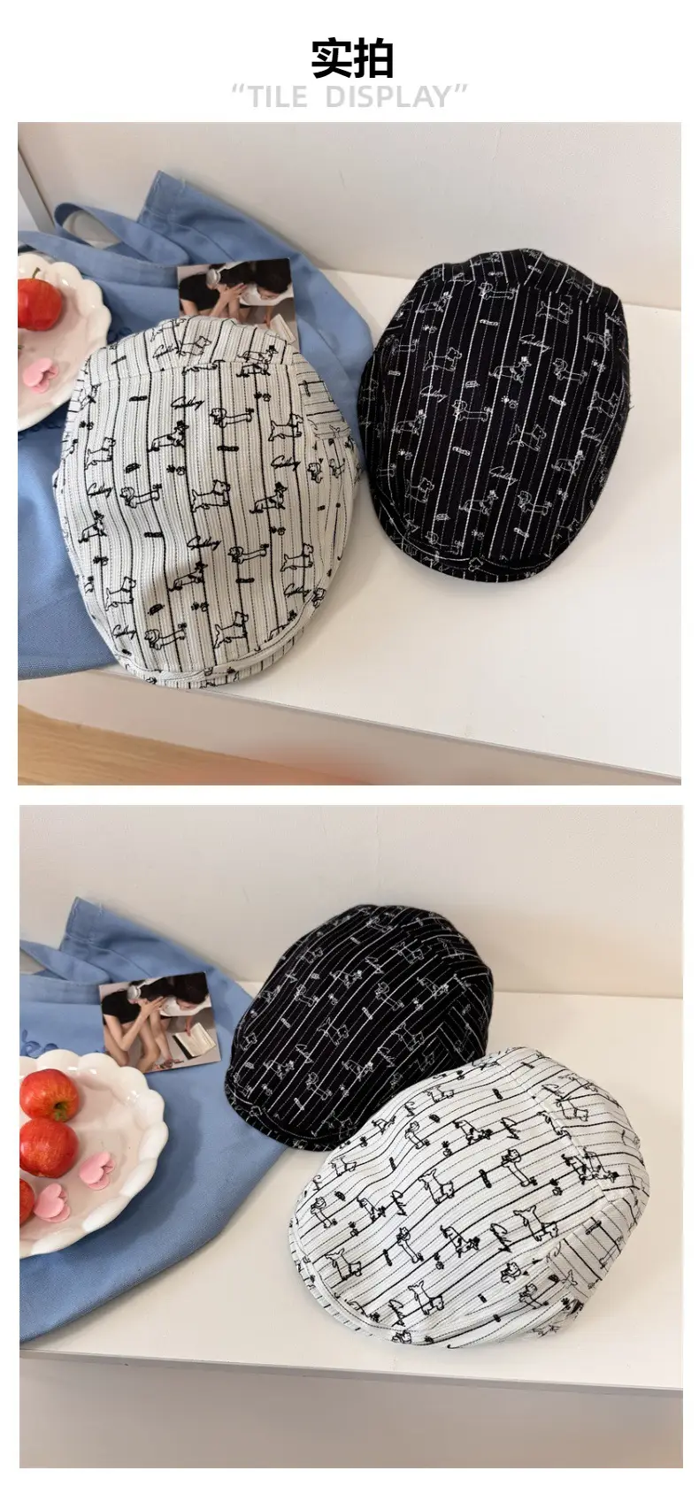 2025 Korean Stripe Duck Cap Women Retro British Pattern — feature 2