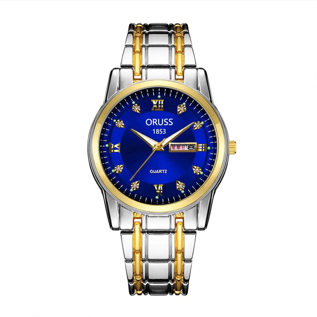 Swiss gold watch hollow simulation automatic non-mechanical watch atmospheric business waterproof luminous calendar watch men's watch — feature 12