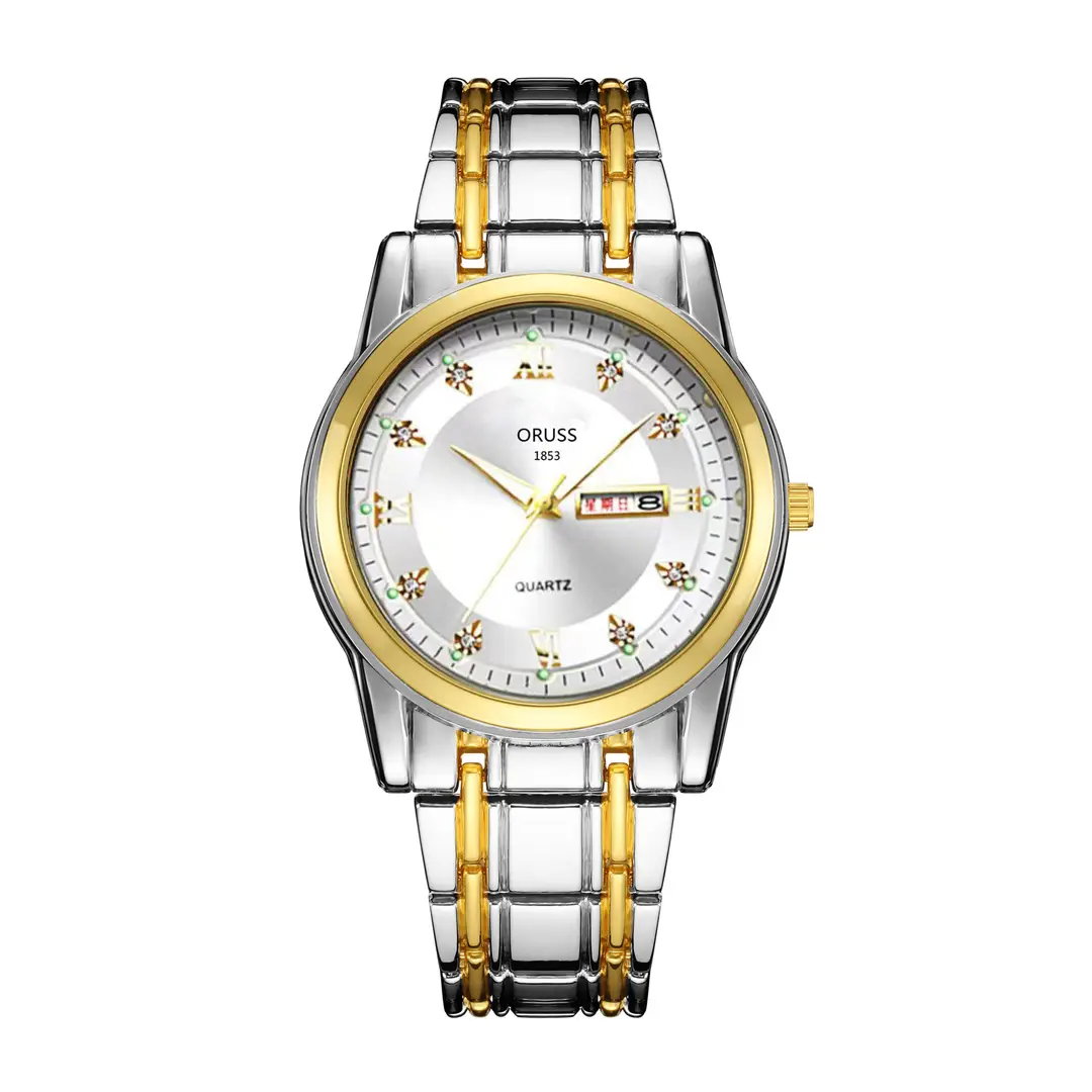 Swiss gold watch hollow simulation automatic non-mechanical watch atmospheric business waterproof luminous calendar watch men's watch — feature 8