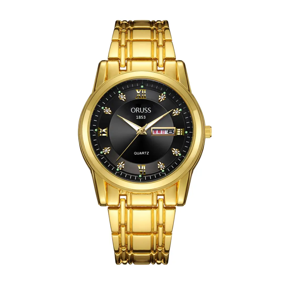 Swiss gold watch hollow simulation automatic non-mechanical watch atmospheric business waterproof luminous calendar watch men's watch — feature 9