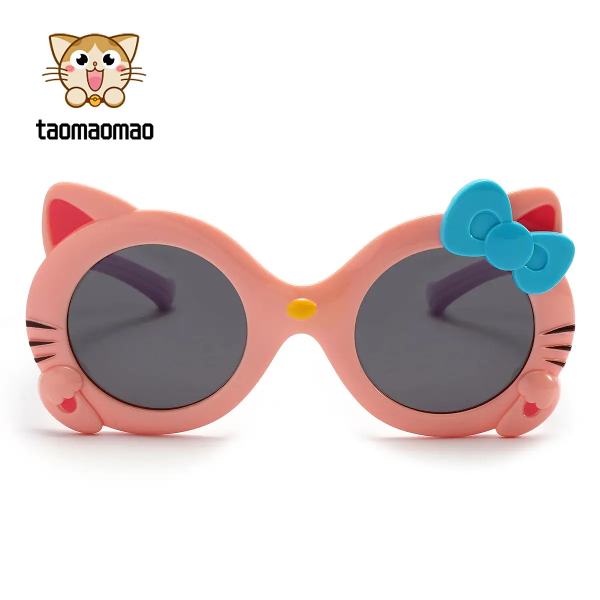 New Silicone Cat Sunglasses for Kids Purple Blue Bow - Image 7