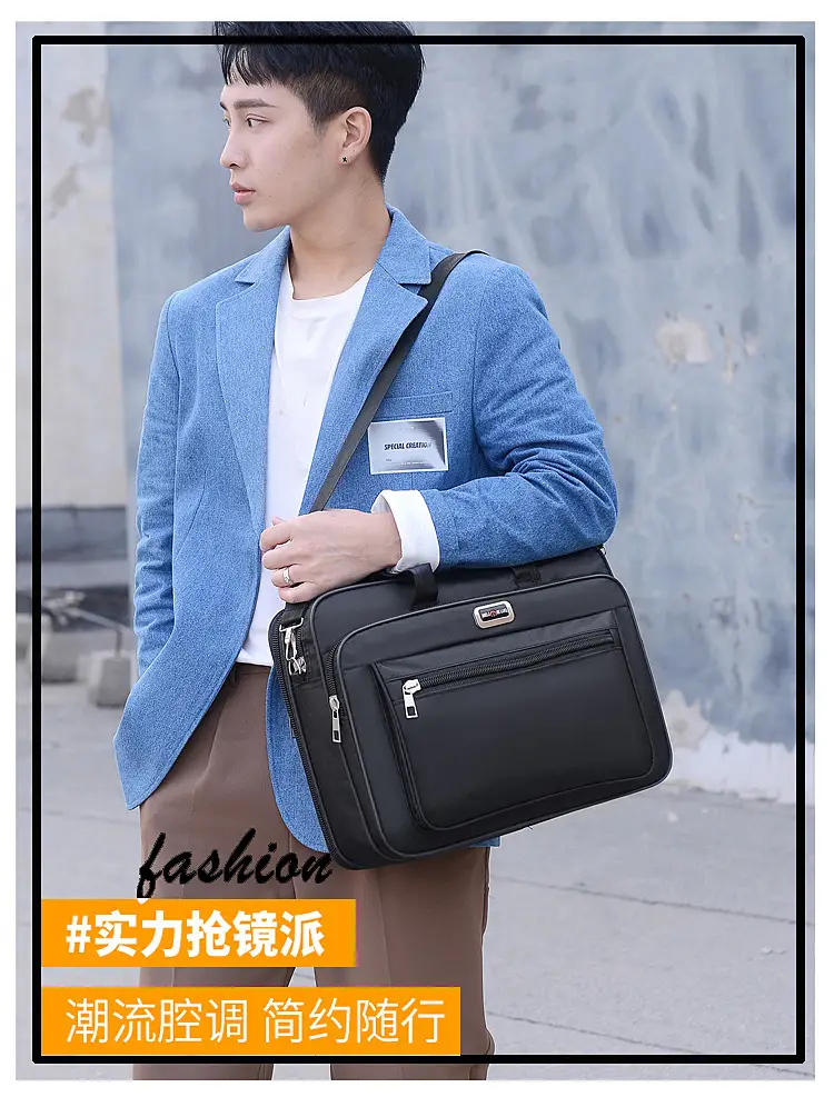 15 Inch Laptop Bag Black Shoulder Travel Office Student — feature 2