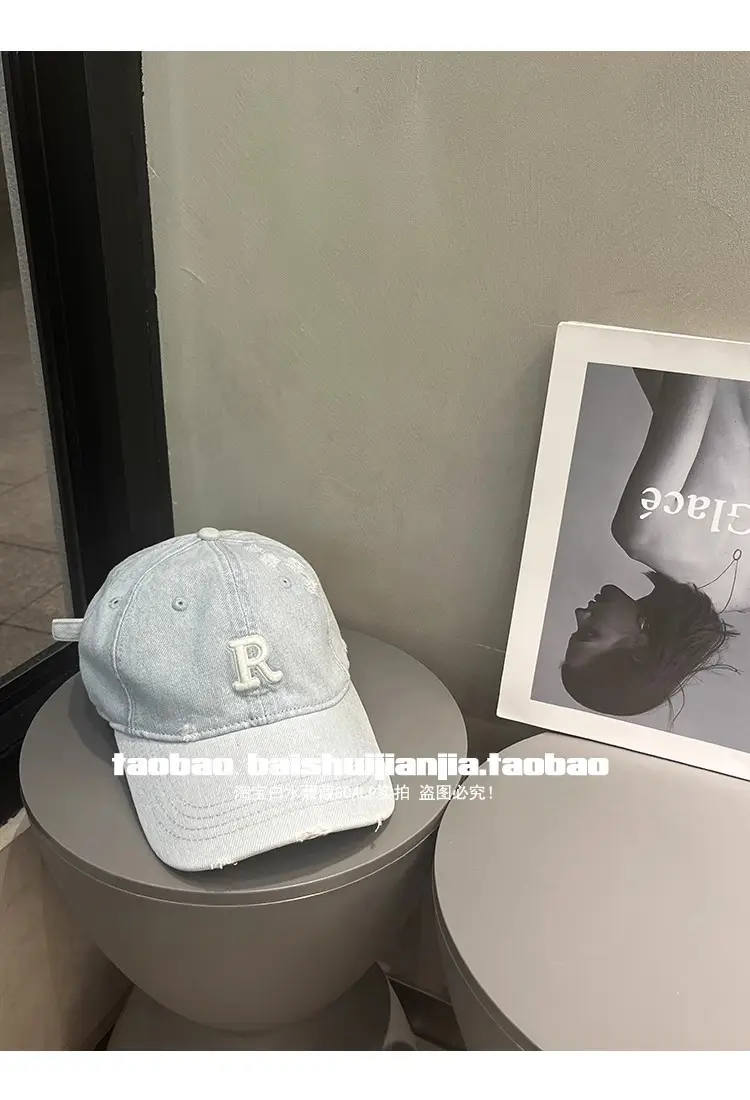 Women Denim Baseball Cap with Embroidered S Logo — feature 14