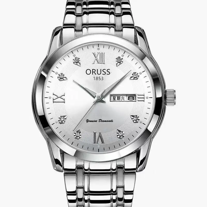 Gold Swiss Watch for Men Waterproof Diamond Luminous - Image 4