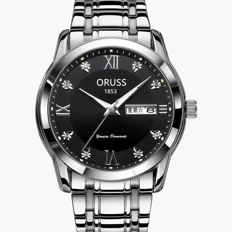 Gold Swiss Watch for Men Waterproof Diamond Luminous - Image 5