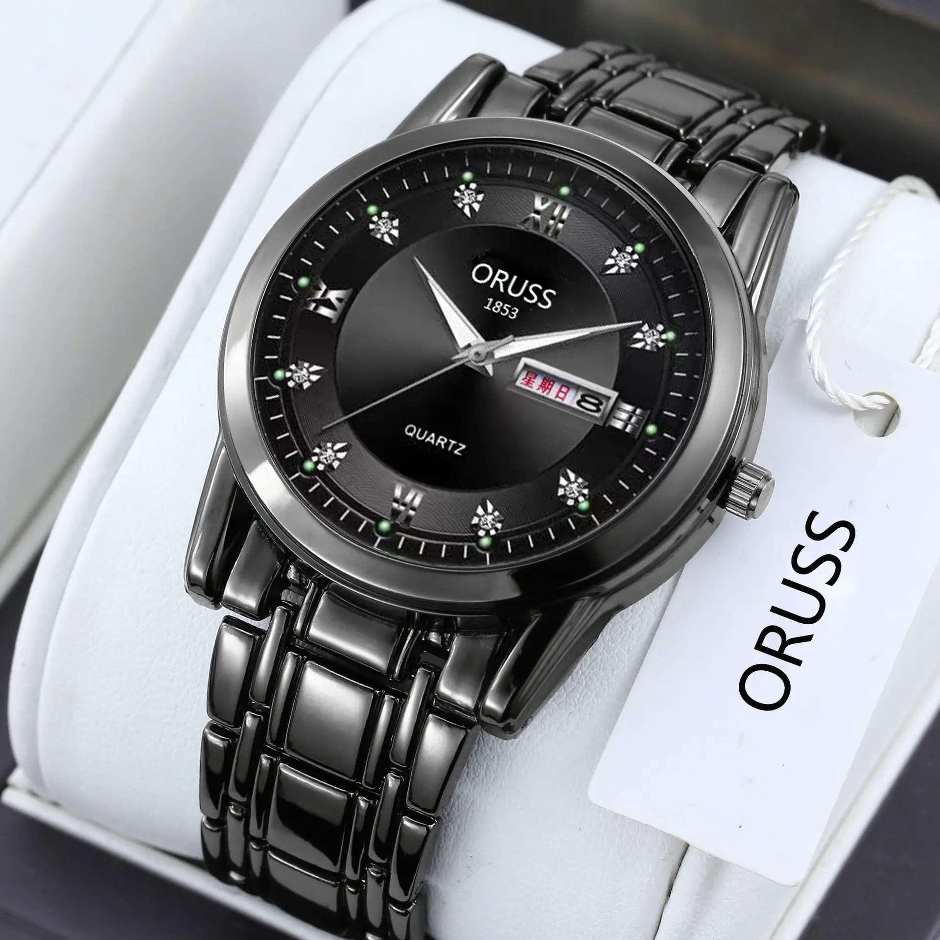 Gold Swiss Watch for Men Waterproof Diamond Luminous - Image 6