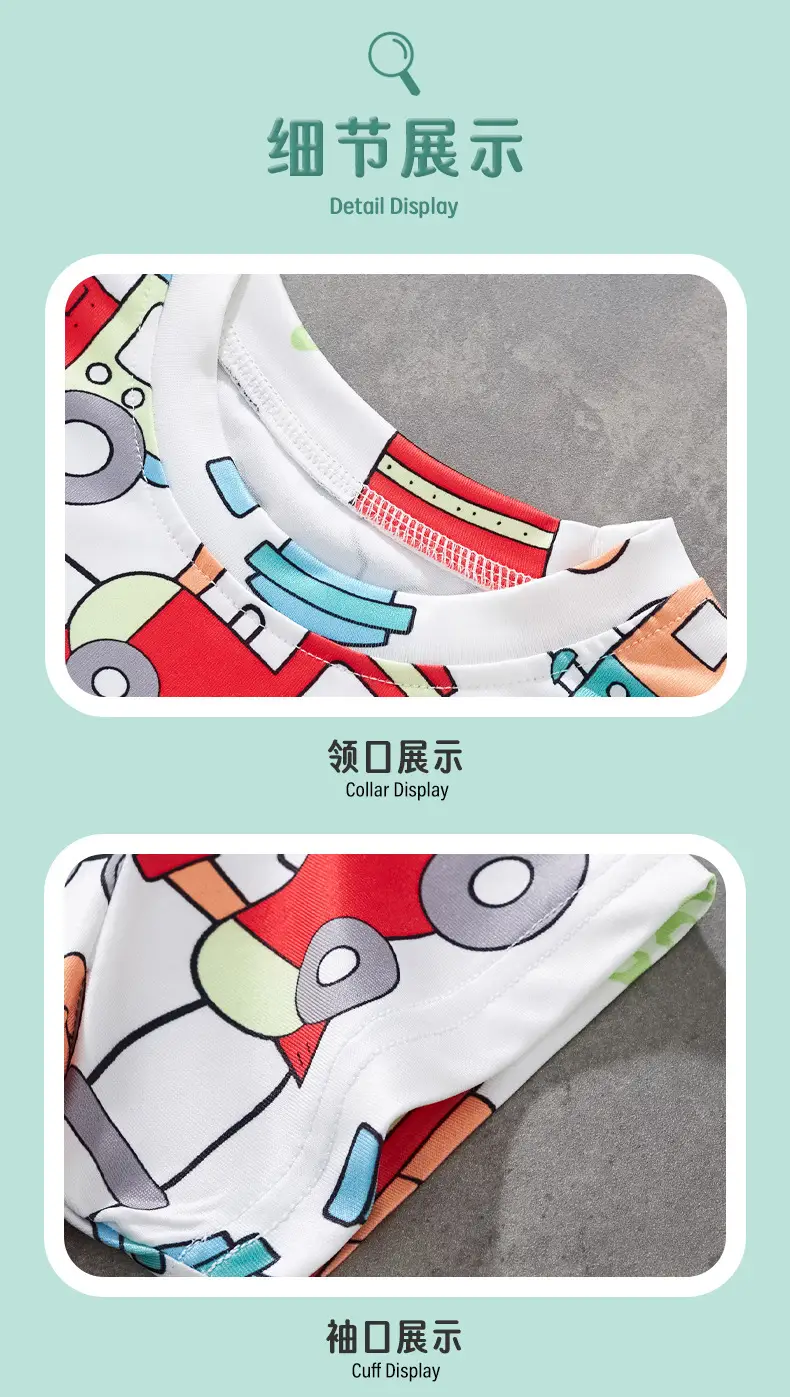 2025 Cartoon Car T-Shirt Boys Blue Summer Wear — feature 7