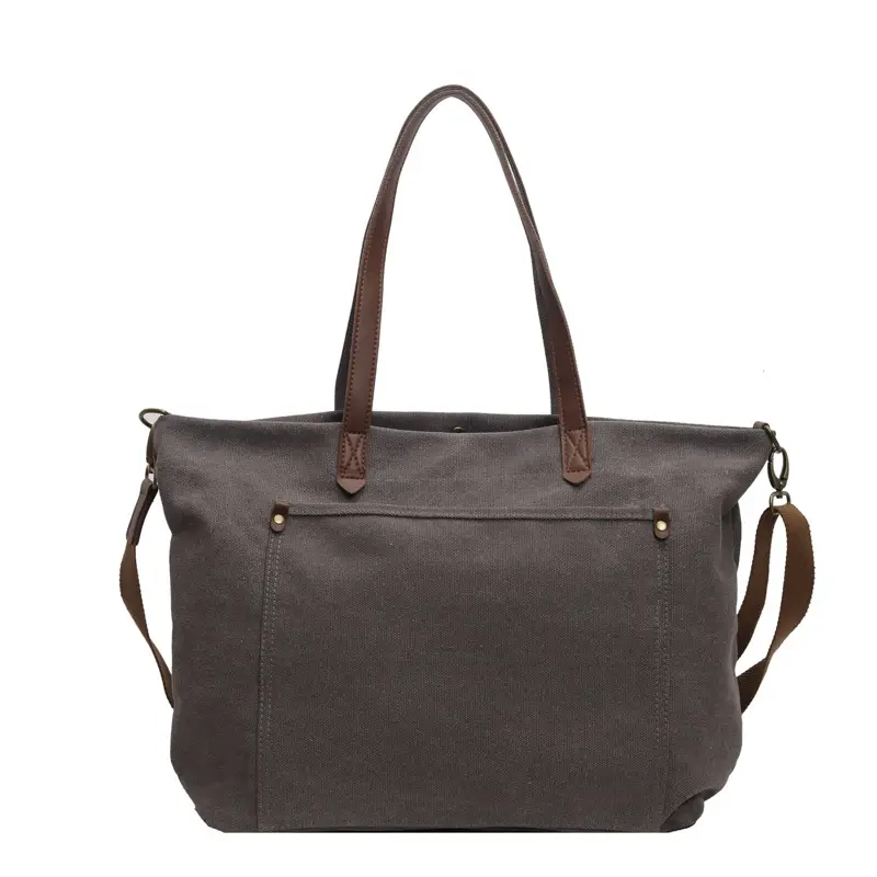 Women's Large Canvas Crossbody Bag Tan Korean Style