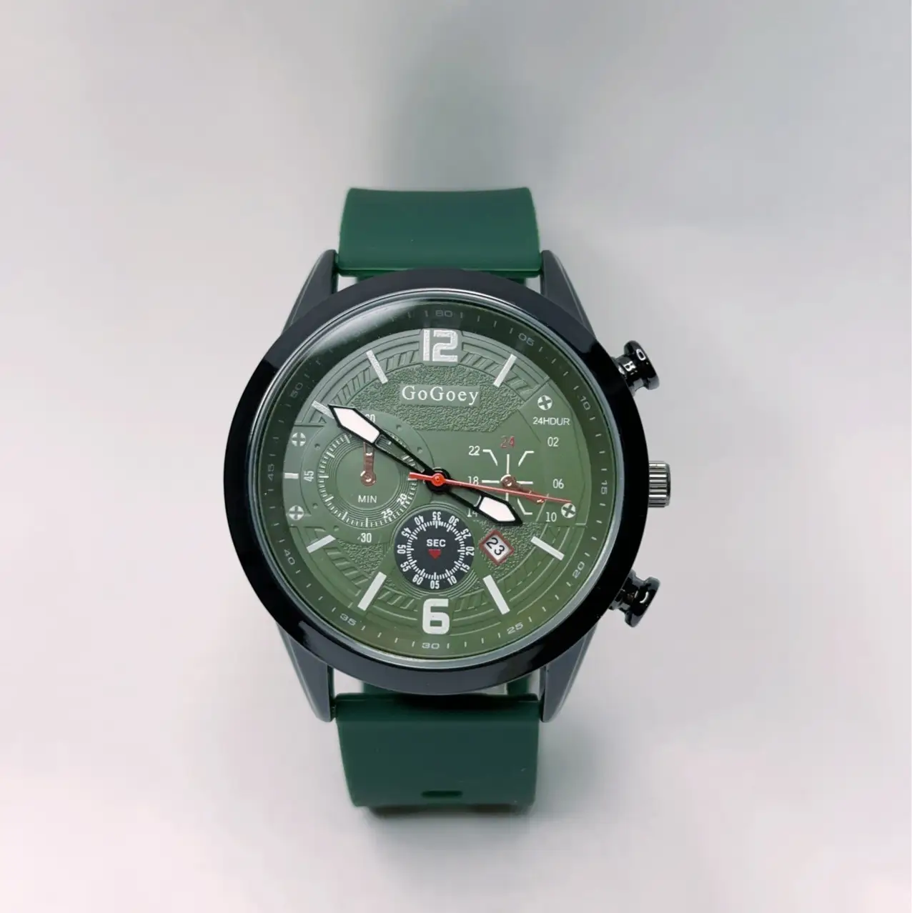 Gogoey Large Quartz Watch for Men Women Brown Silicone Sports Casual — feature 6