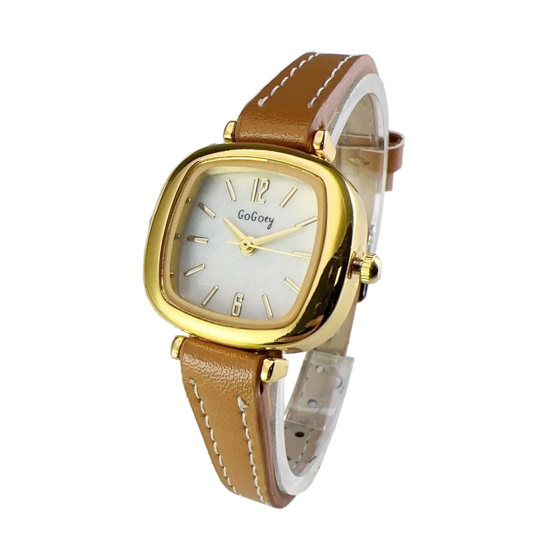 Women's Gold Square Quartz Watch Small Elegant Strap