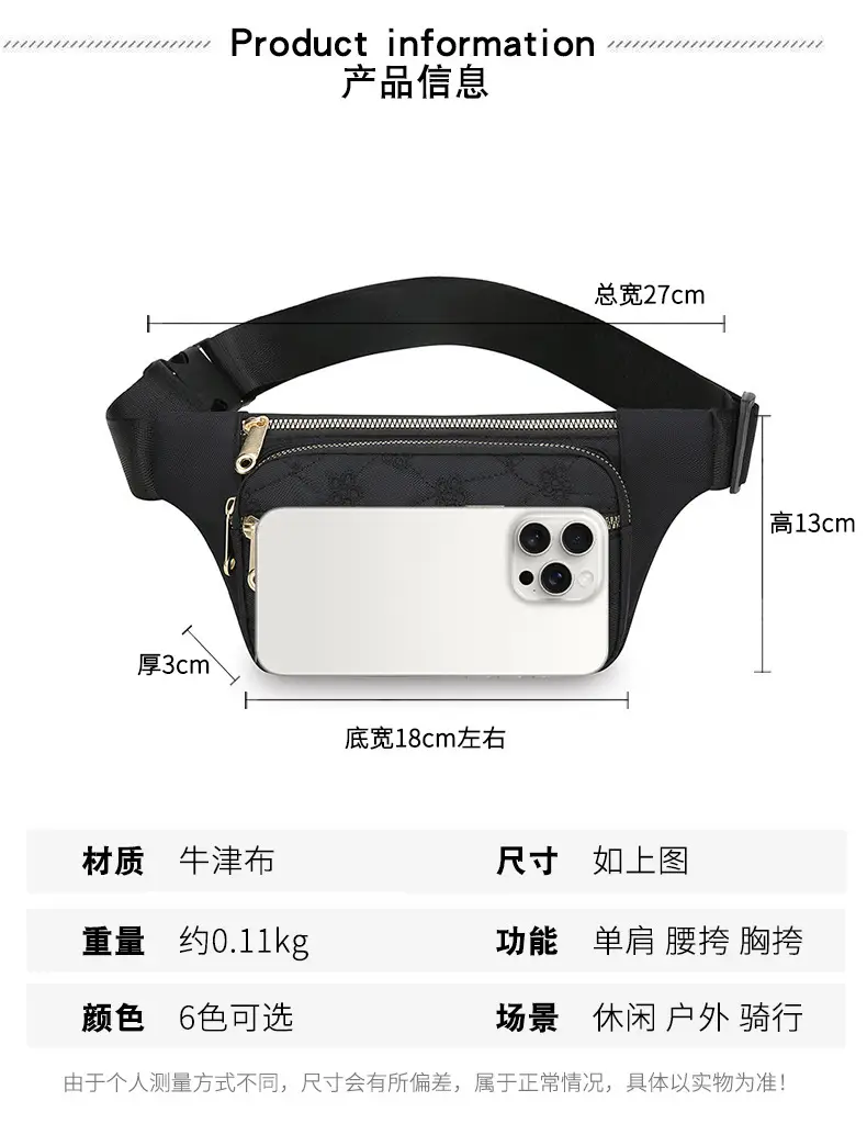 Fashionable Waist Bag for Men - Multi Color, Large Capacity, Mobile & Cash Carry — feature 8