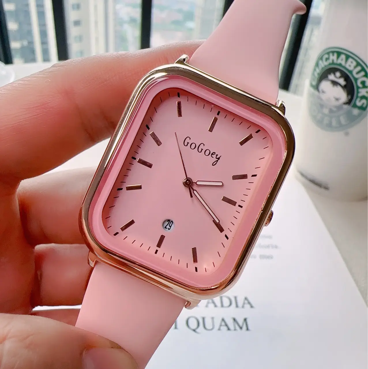 Gogoey White Square Watch for Women - Image 9