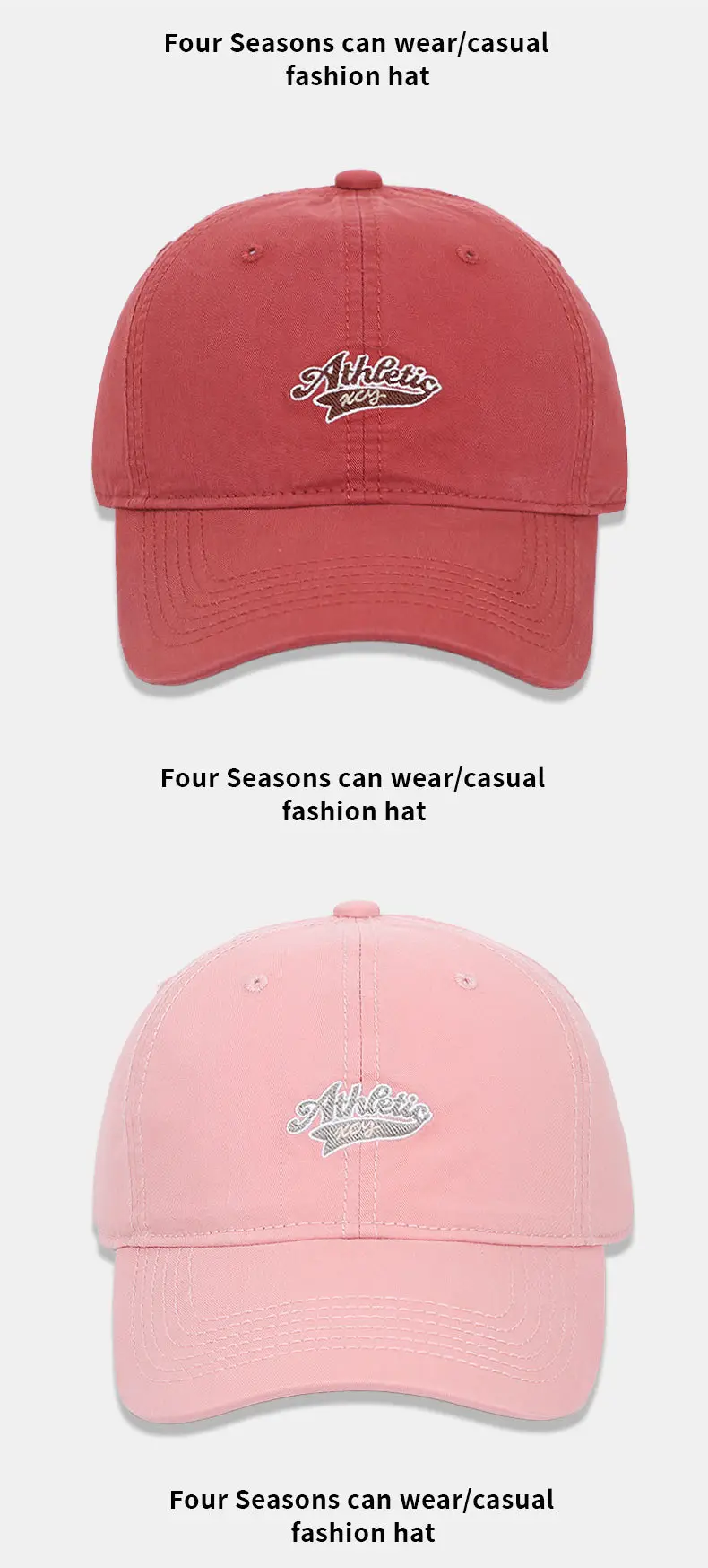 Pink Letter Embroidered Baseball Cap for Women — feature 15