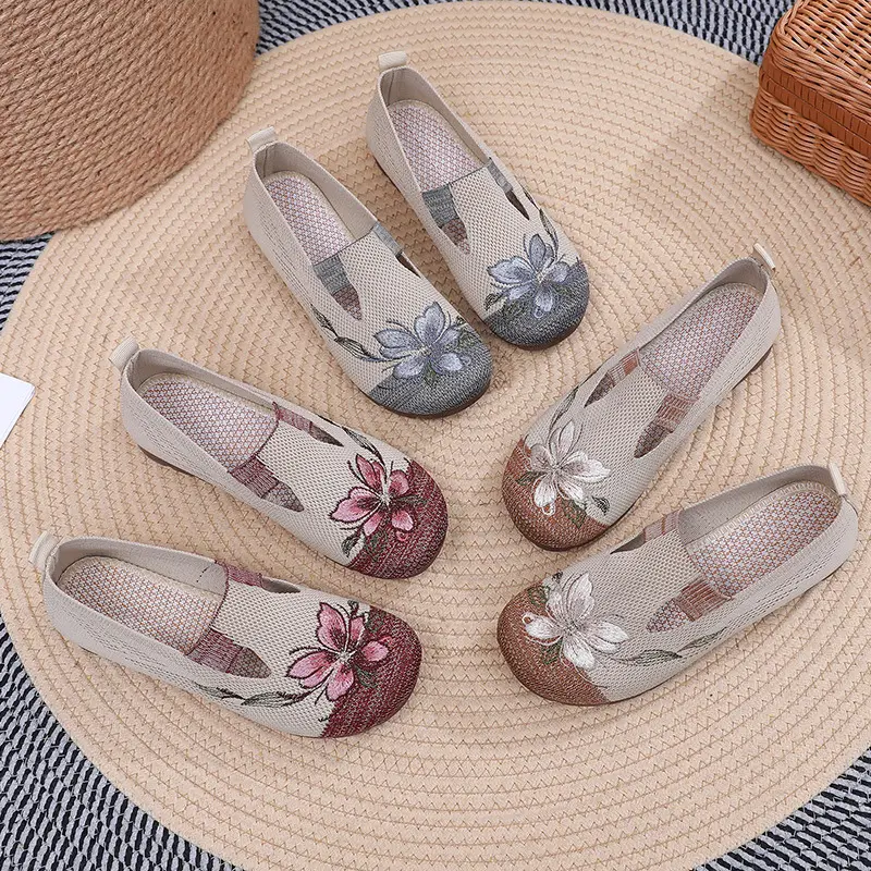 Spring New Women's Shoes, Breathable Soft-Soled Shoes, One-Piece Drop-Shipping Old Beijing Cloth Shoes, Wear-Resistant, Non-Slip, Versatile High Heels - Image 6