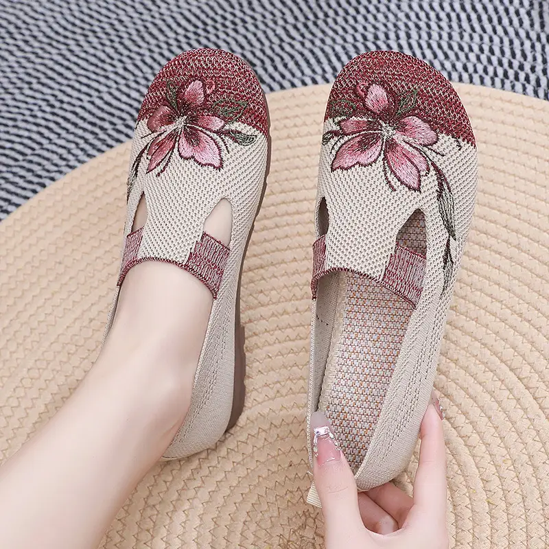 Spring New Women's Shoes, Breathable Soft-Soled Shoes, One-Piece Drop-Shipping Old Beijing Cloth Shoes, Wear-Resistant, Non-Slip, Versatile High Heels — feature 27