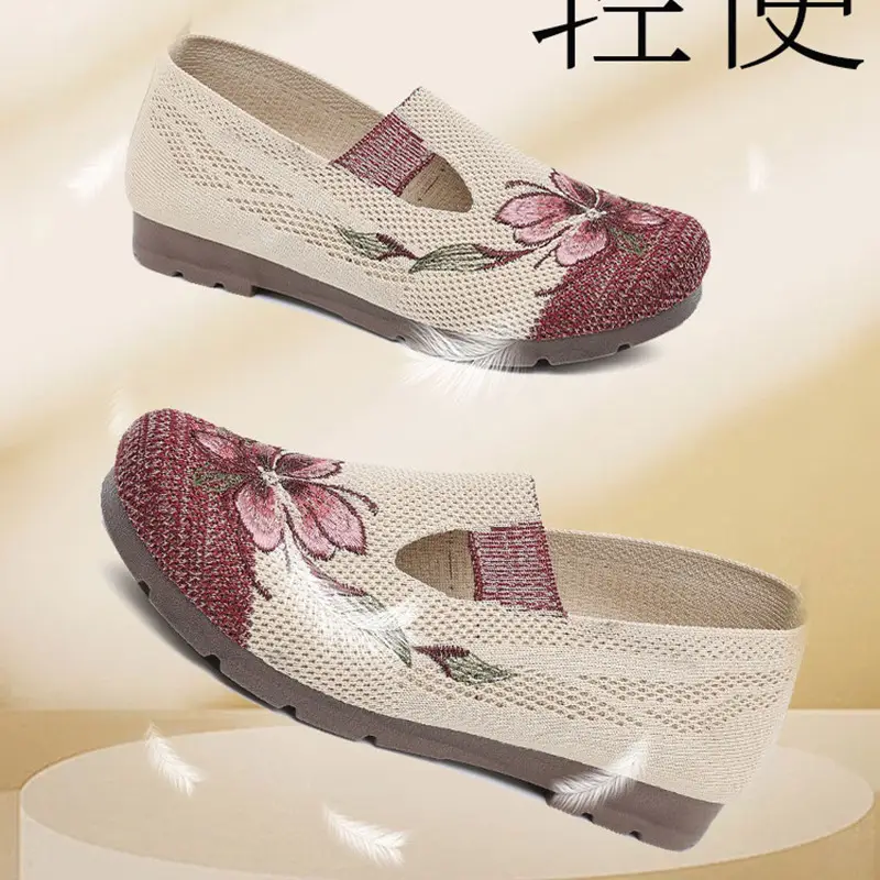 Spring New Women's Shoes, Breathable Soft-Soled Shoes, One-Piece Drop-Shipping Old Beijing Cloth Shoes, Wear-Resistant, Non-Slip, Versatile High Heels — feature 6