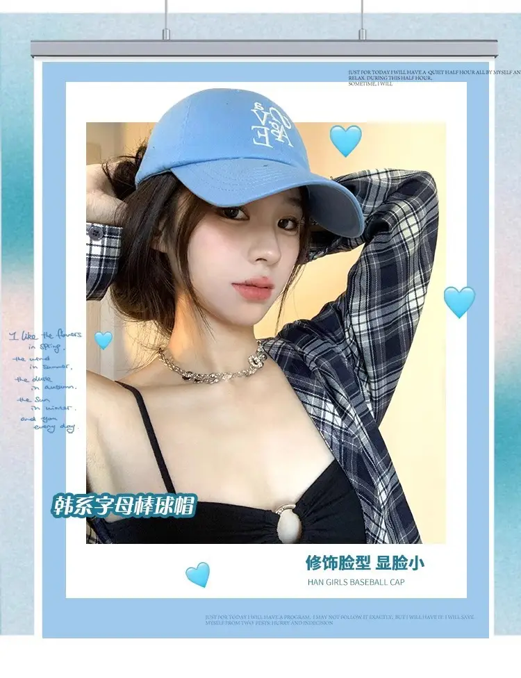 Blue Letter Embroidered Baseball Cap for Women Men — feature 3