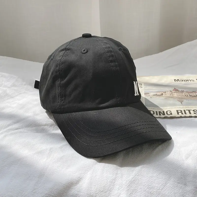 Black Embroidered Baseball Cap for Women Unisex - Image 3