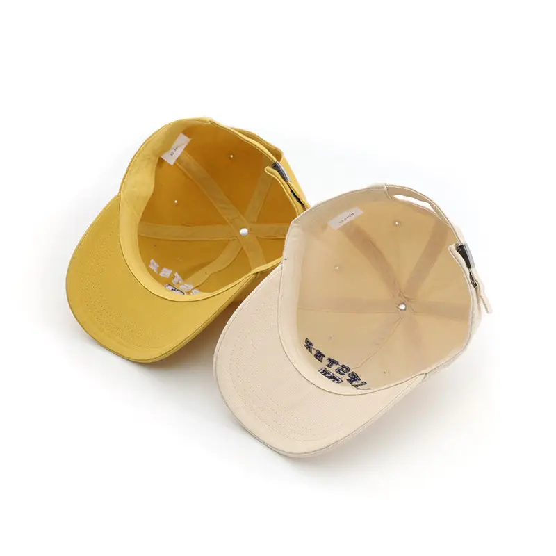 Hipster Embroidered Baseball Cap for Boys Girls Beige - Image 10