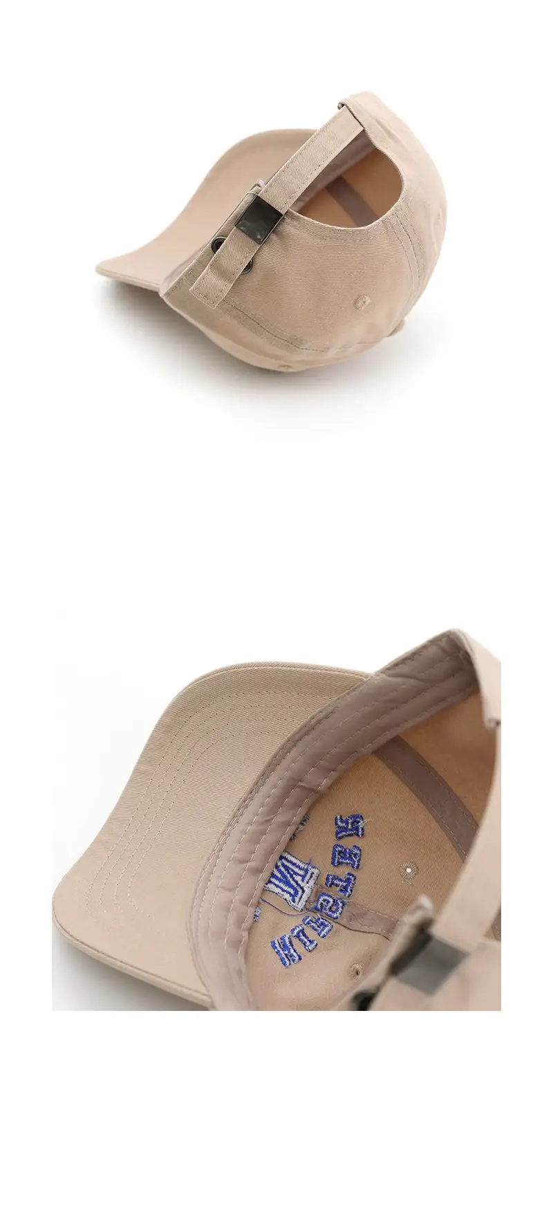 Hipster Embroidered Baseball Cap for Boys Girls Beige — feature 4