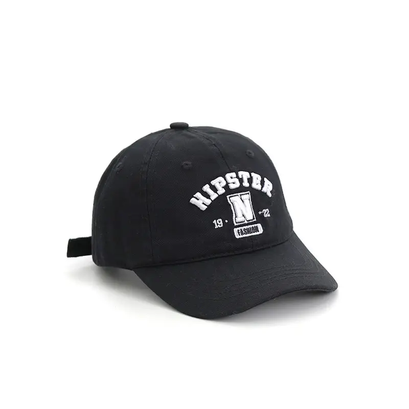 Hipster Embroidered Baseball Cap for Boys Girls Beige
