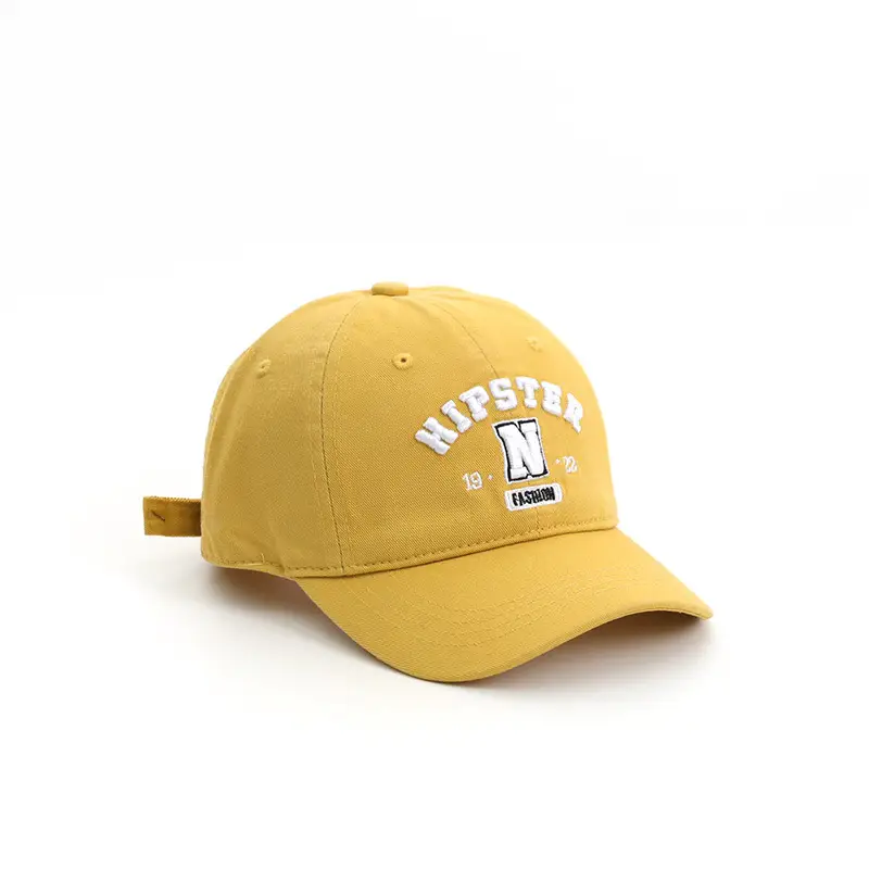 Hipster Embroidered Baseball Cap for Boys Girls Beige - Image 5