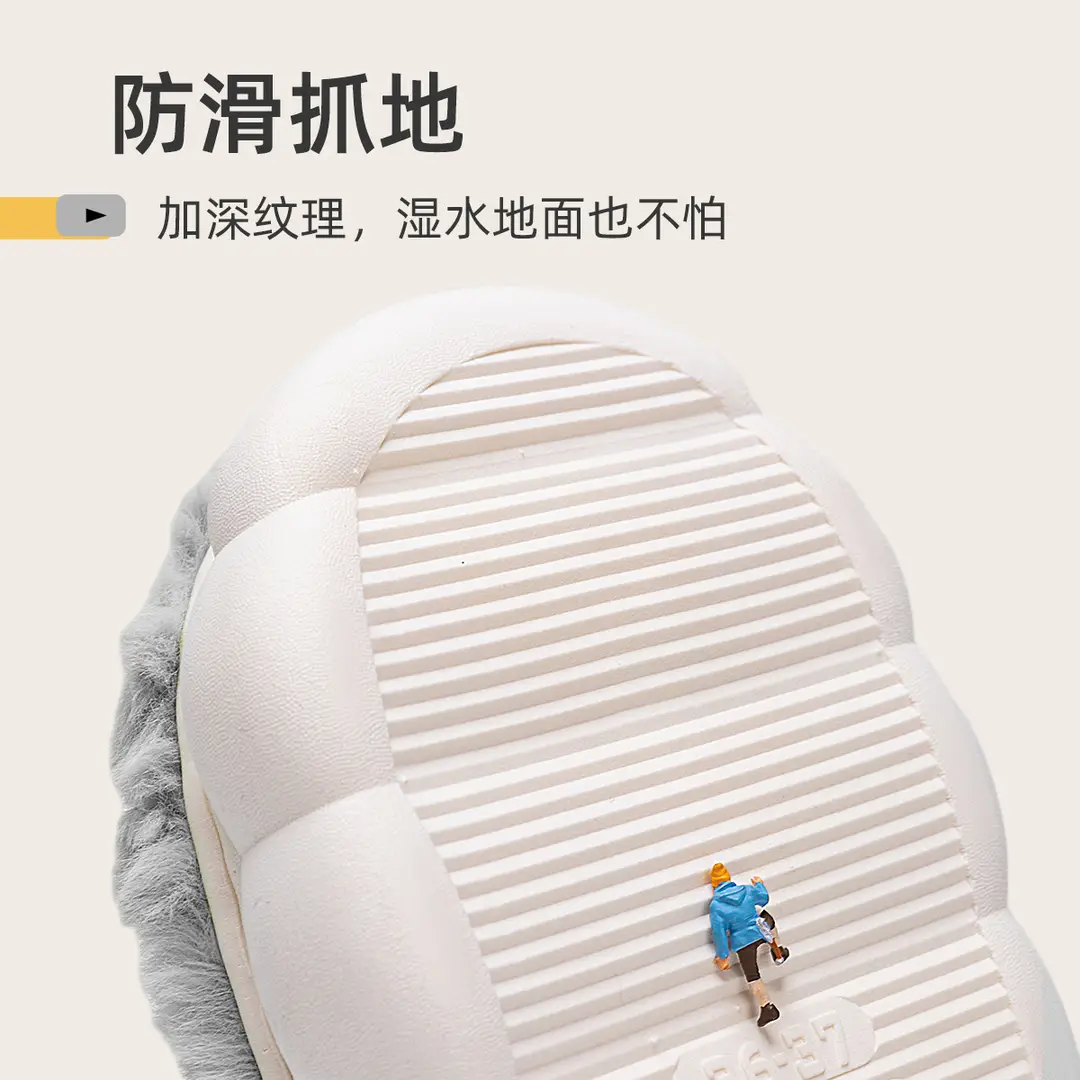 Cotton Slippers for Men's Winter Outer Wear Fleece-Lined and Thickeneded Non-Slip Warm Bag with Plush Cotton Shoes for Boys and Cotton Shoes for Men