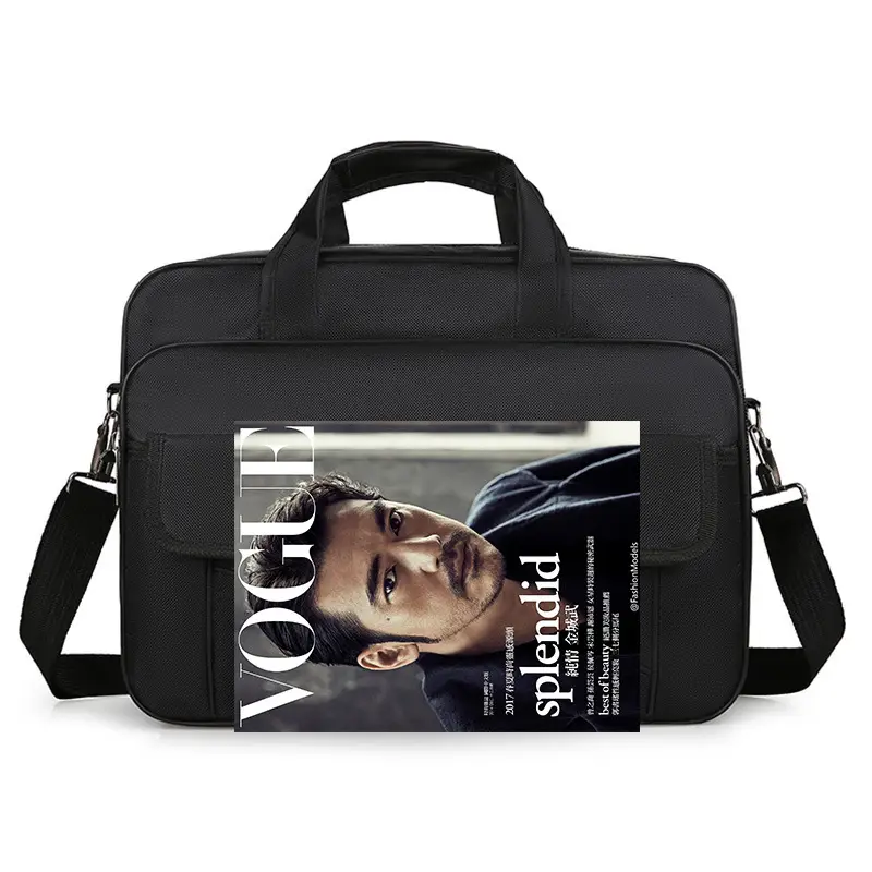 Oxford Cloth Men's 14" Business Backpack Black Multi Layer - Image 5