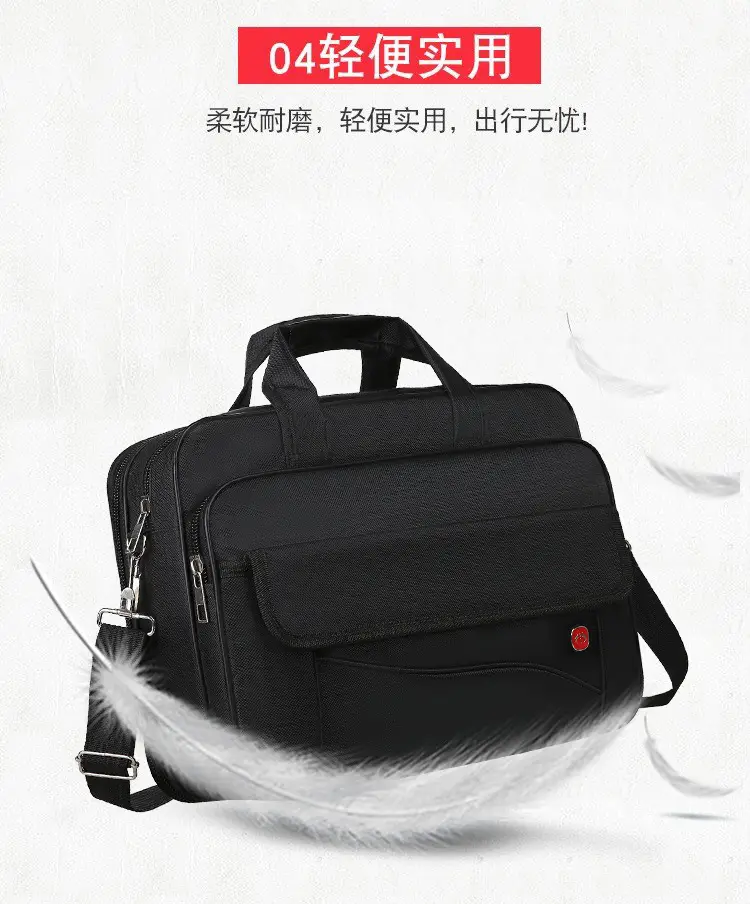 Oxford Cloth Men's 14" Business Backpack Black Multi Layer — feature 12