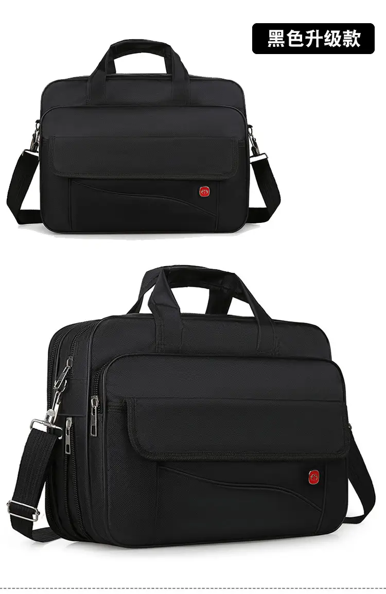 Oxford Cloth Men's 14" Business Backpack Black Multi Layer — feature 22