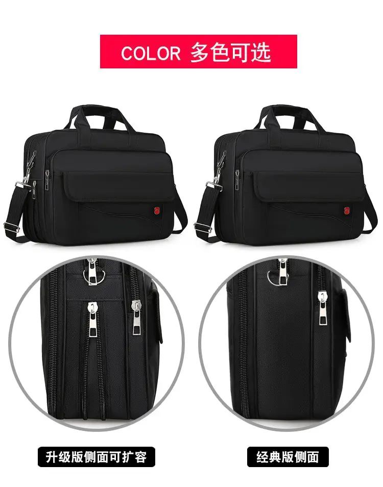 Oxford Cloth Men's 14" Business Backpack Black Multi Layer — feature 5