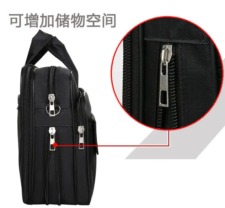 Oxford Cloth Men's 14" Business Backpack Black Multi Layer — feature 6