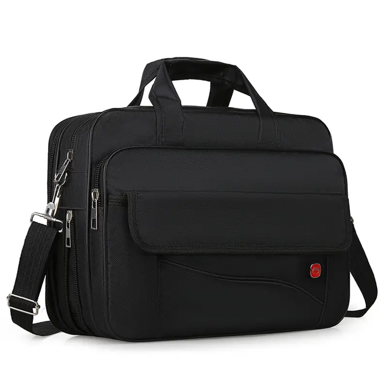 Oxford Cloth Men's 14" Business Backpack Black Multi Layer - Image 2