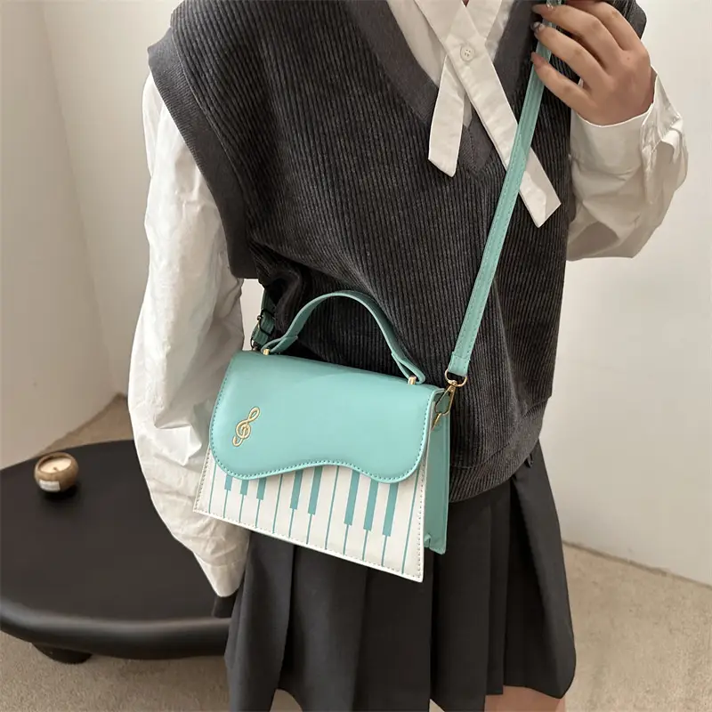 2025 Women's Blue Striped Shoulder Bag with Chain Strap - Image 7