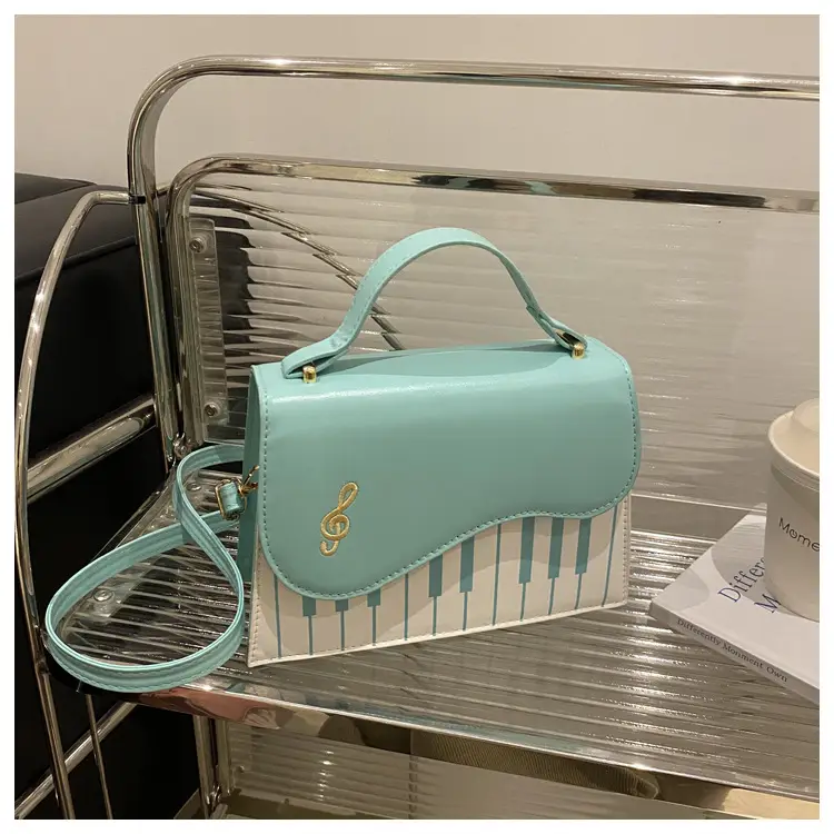 2025 Women's Blue Striped Shoulder Bag with Chain Strap — feature 10