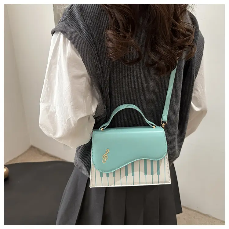 2025 Women's Blue Striped Shoulder Bag with Chain Strap — feature 19