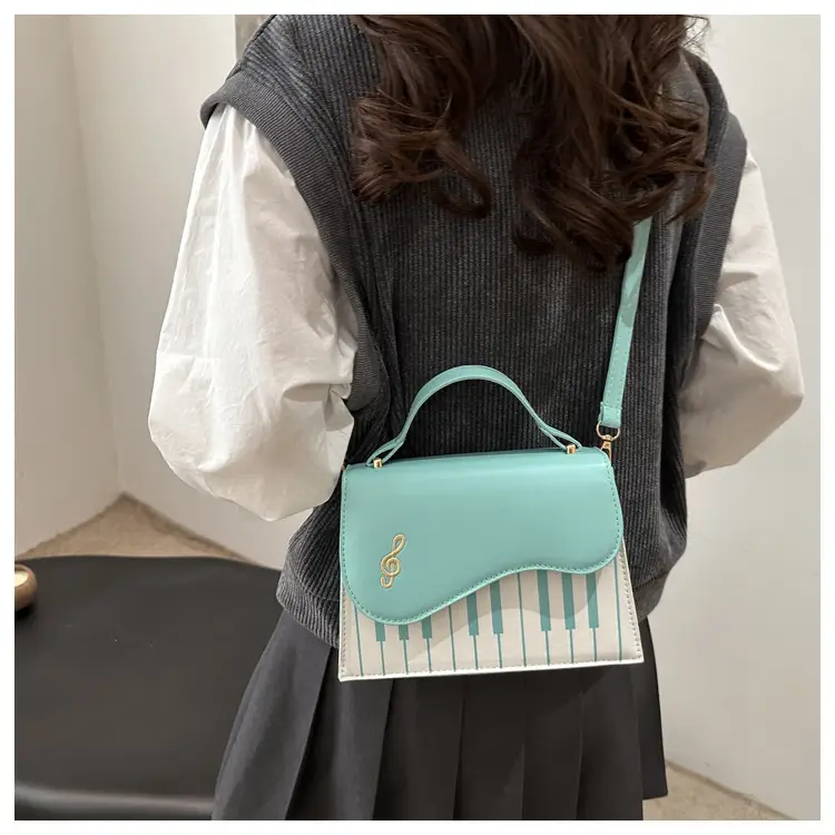 2025 Women's Blue Striped Shoulder Bag with Chain Strap — feature 20