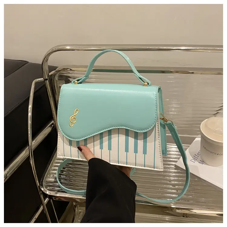 2025 Women's Blue Striped Shoulder Bag with Chain Strap — feature 9