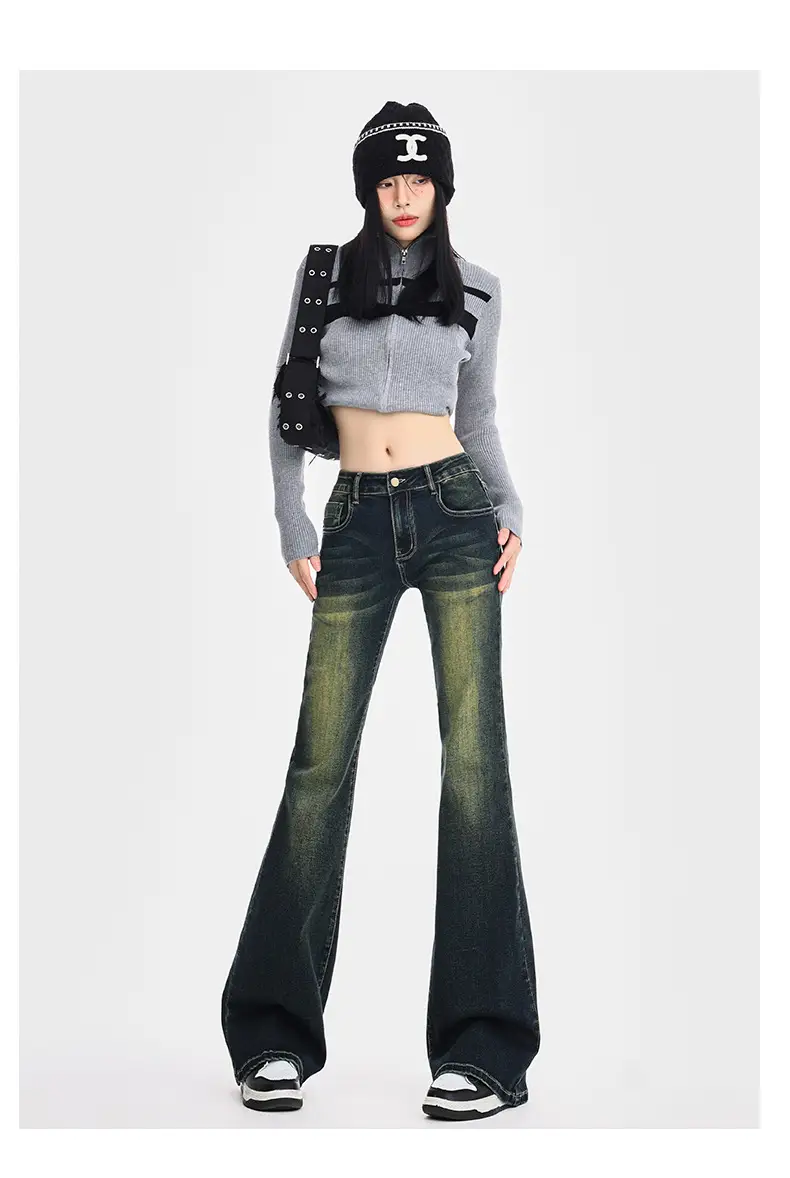 Dark Blue Flared Jeans Women Spring 2026 Slim Fit Bootcut — feature 29