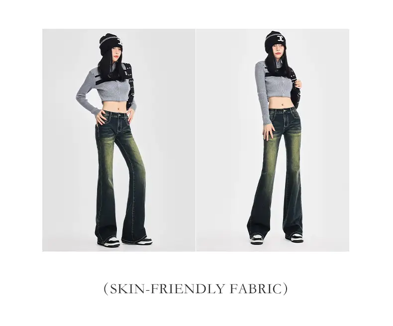 Dark Blue Flared Jeans Women Spring 2026 Slim Fit Bootcut — feature 30