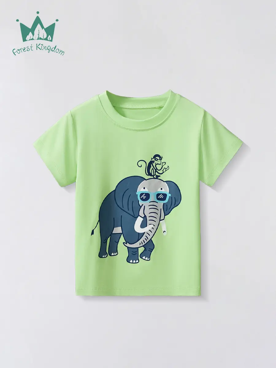 Green Cartoon Elephant T-Shirt for Boys Small Kids - Image 12