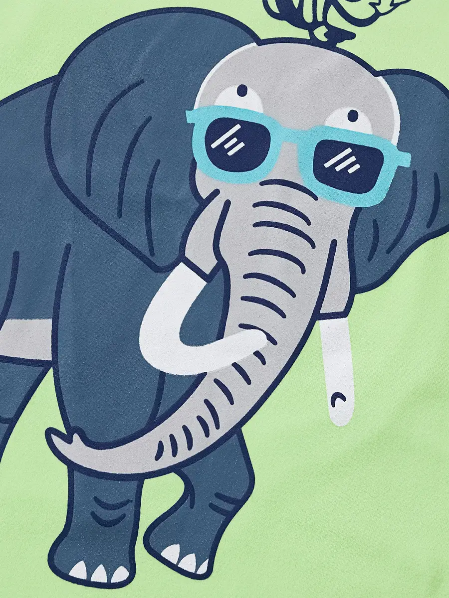 Green Cartoon Elephant T-Shirt for Boys Small Kids - Image 15