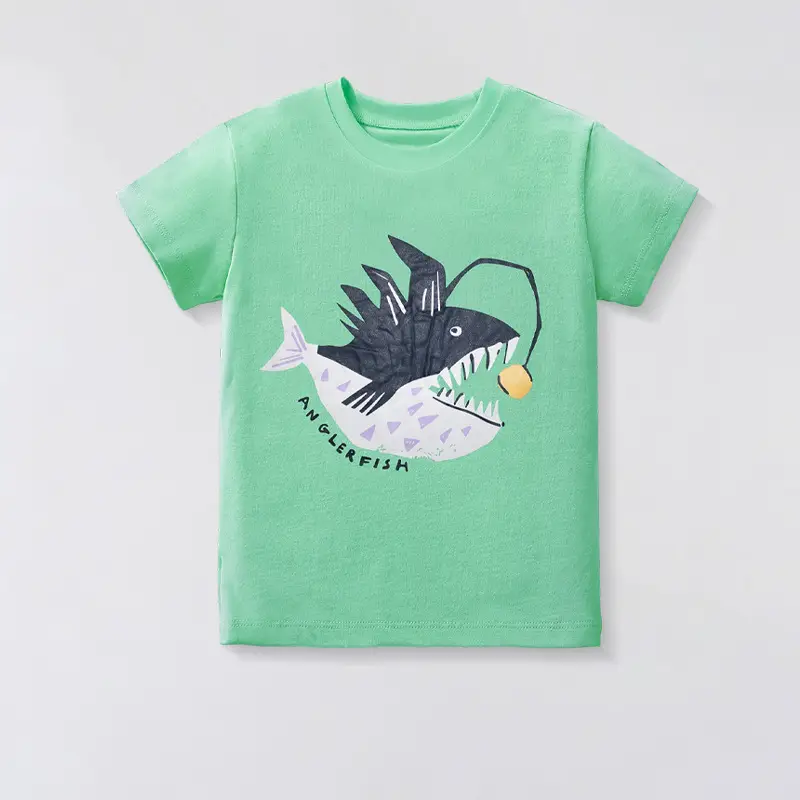 Green Cartoon Elephant T-Shirt for Boys Small Kids - Image 3