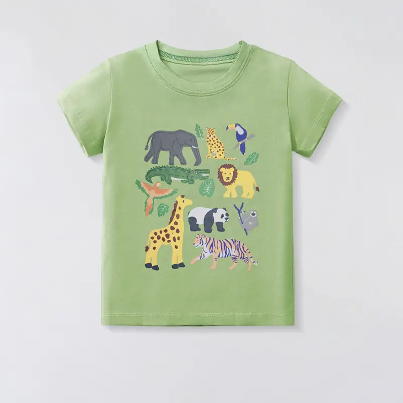 Green Cartoon Elephant T-Shirt for Boys Small Kids - Image 5