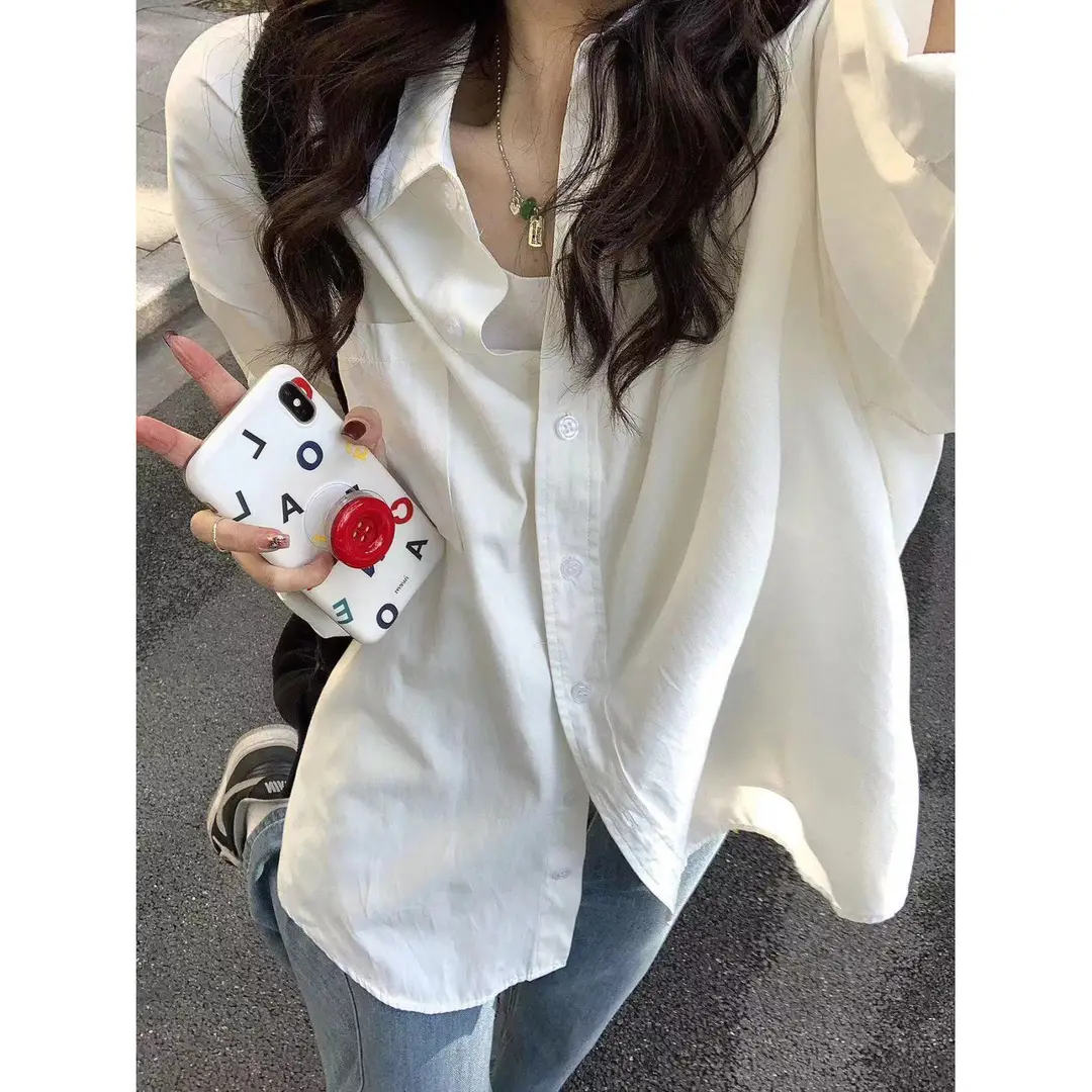 American Yellow Plaid Shirt Women's Spring New Dopamine Shirt Jacket Loose Casual Retro Couple Top