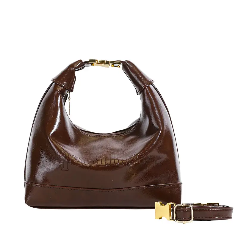 Women's Niche Shoulder Bag Brown Leather 2025 Spring - Image 3